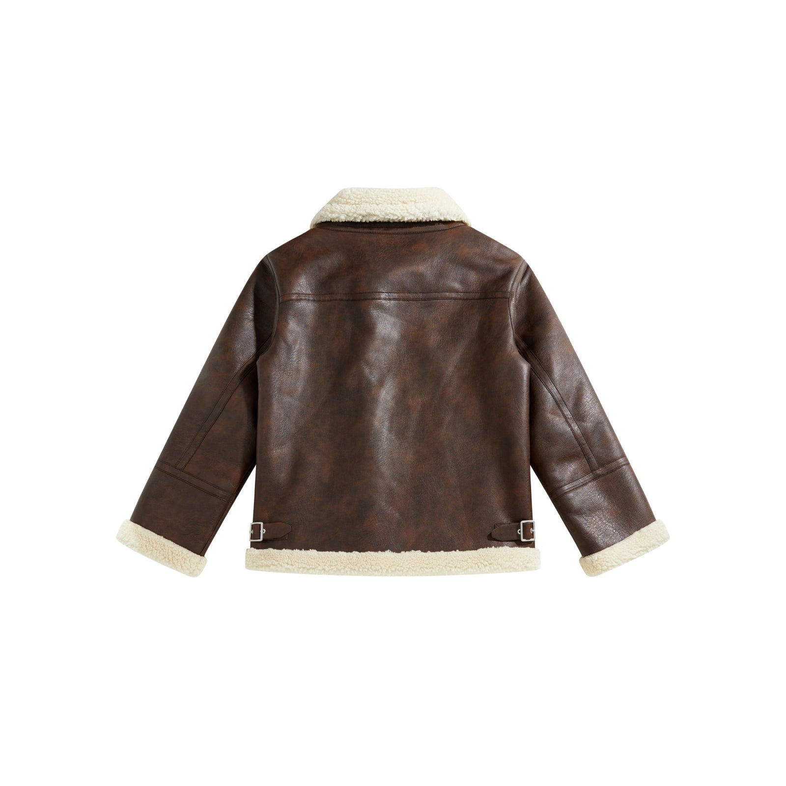 Men's Brown Faux Shearling PU Jacket