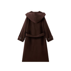 Women's Yak-Wool Blend Hooded Robe-Style Coat