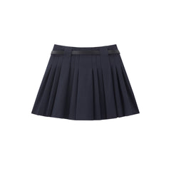 Women's Wool-Blend Pleated A-Line Mini Skirt