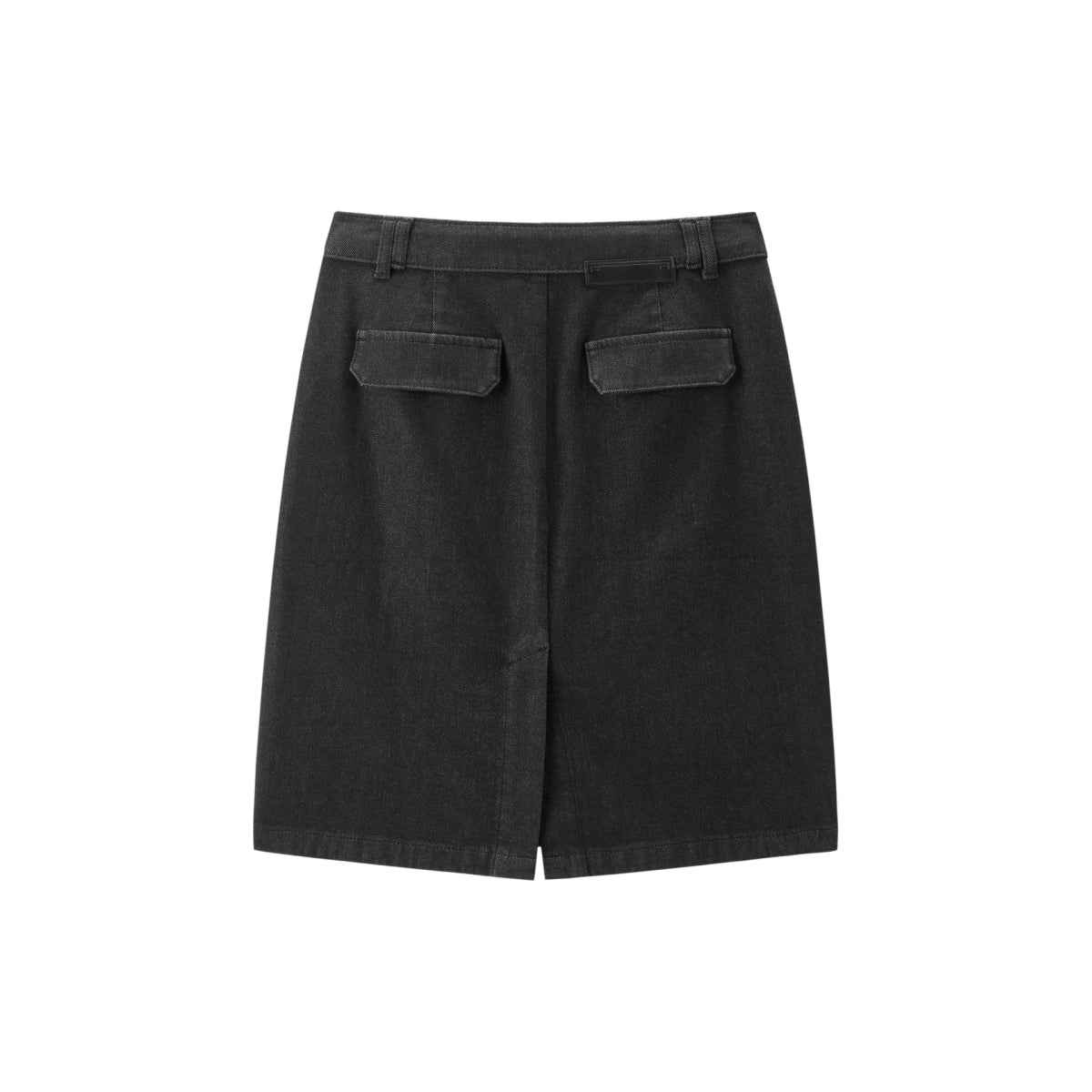 Women's Back-Slit Denim Knee-Length Skirt