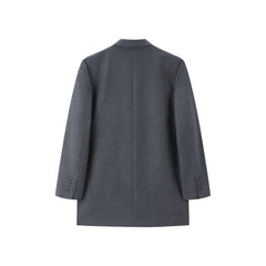 Women's Grey Peak-Lapel Blazer
