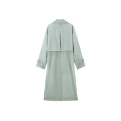 Women's Textured Acetate-Blend Lightweight Trench Jacket