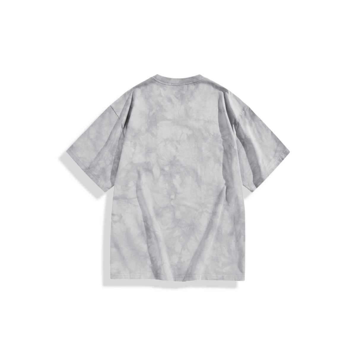 Men's Washed Distressed T-Shirt with Patchwork