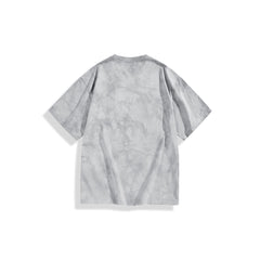 Men's Washed Distressed T-Shirt with Patchwork