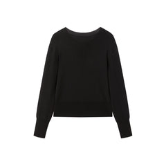 Women's Short Crewneck Knit Cardigan