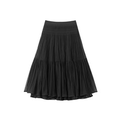 Women's Black Mesh Maxi Skirt