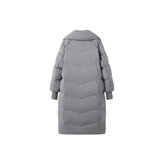 Women's Gray Extra Long Down Coat