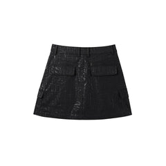 Women's Textured PU Skirt