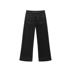 Women's Wide-Leg Jeans with Contrast Topstitching
