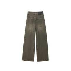 Women's Distressed Wide-Leg Jeans with Whiskering