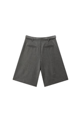 Women's Gray Wide-Leg Tailored Shorts