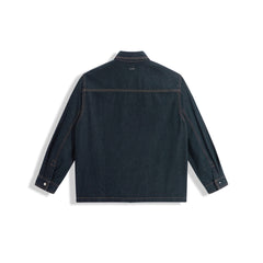 Men's Denim Shirt with Contrast Topstitching