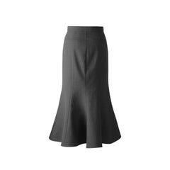 Women's Grey Sheep Wool Maxi Mermaid Skirt
