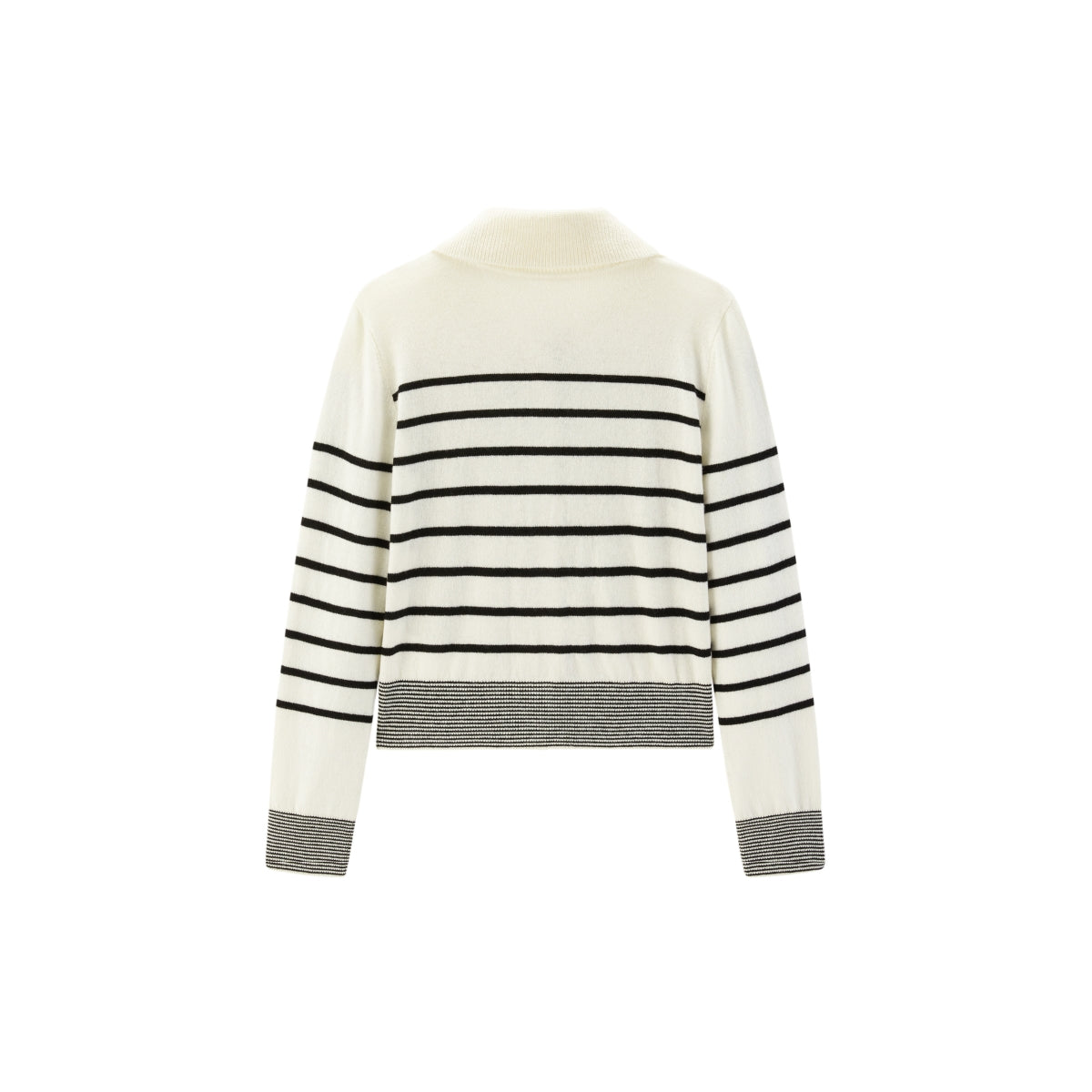 Women's Striped Lapel Cardigan