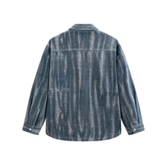 Men's Irregular Gradient-Print Denim Shirt