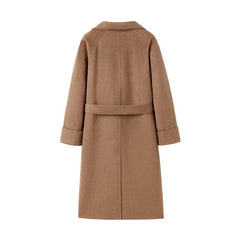 Women's Straight Camel Wool Coat