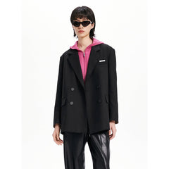 Women's Black Easy-care Raw Edge Blazer