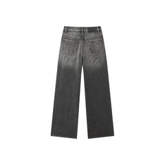 Women's High-Waist Ombre Splatter Wide-Leg Jeans