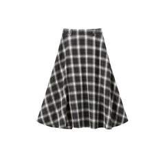 Women's Asymmetric Side-Slit Plaid Skirt