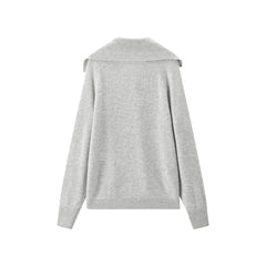 Women's Wide-Lapel Pullover Knit Sweater