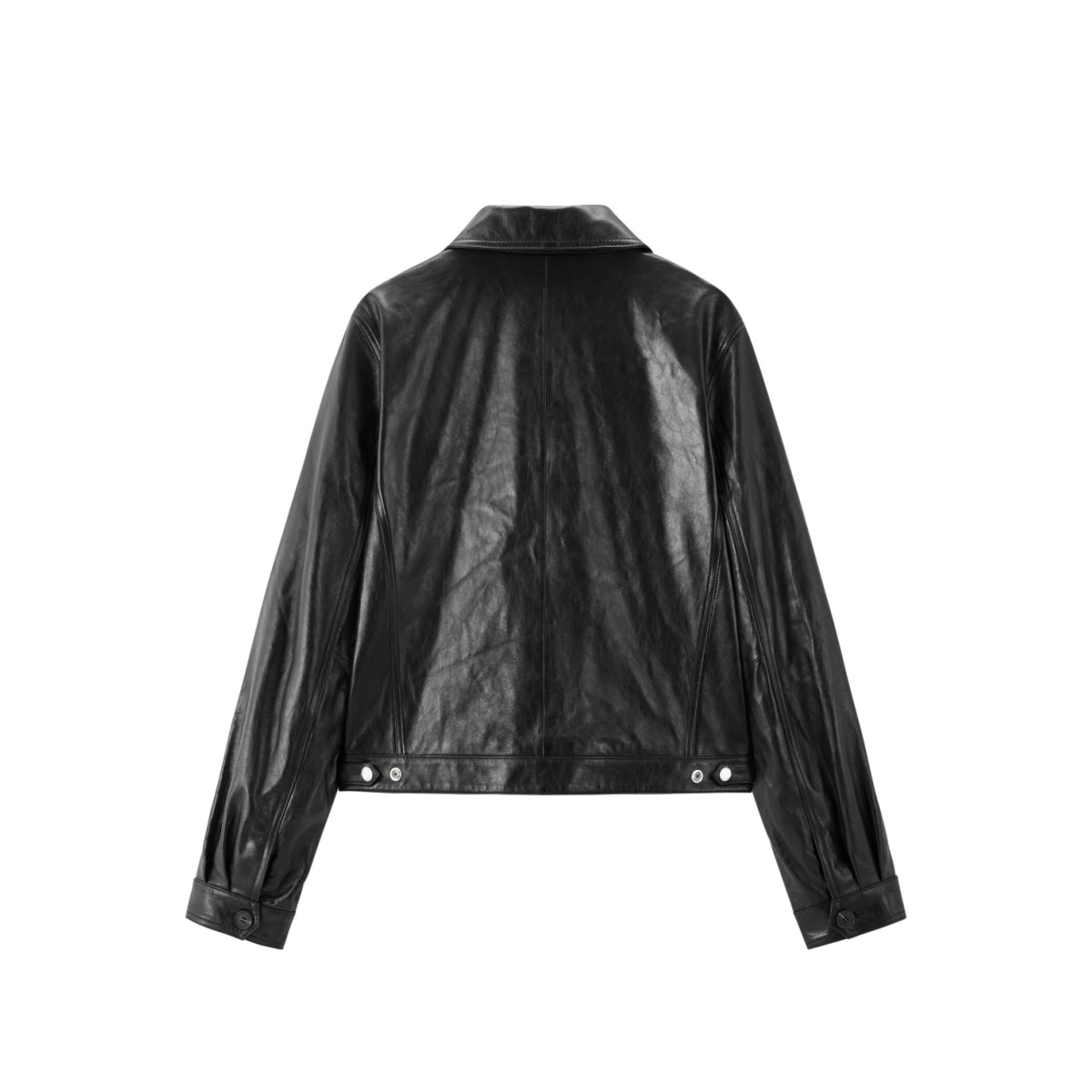 Women's Cropped Oversized Leather Jacket