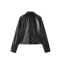 Women's Cropped Oversized Leather Jacket