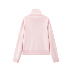 Women's Wool-Cashmere Blend Mock-Neck Cardigan