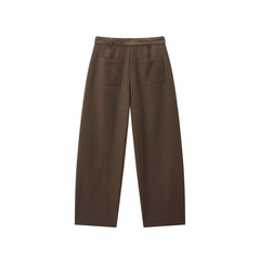 Women's Wide-Leg Curved Pants with Belt