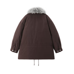 Women's Down Parka with Fox Fur Collar
