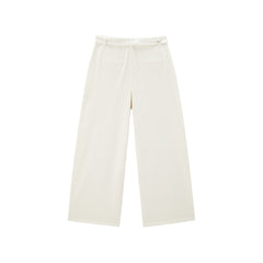 Women's Wide-Leg Jeans with Self-Fabric Belt