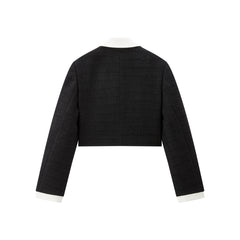 Women's Cropped Contrast Tweed Jacket
