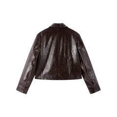 Women's Cropped Waxed PU Jacket