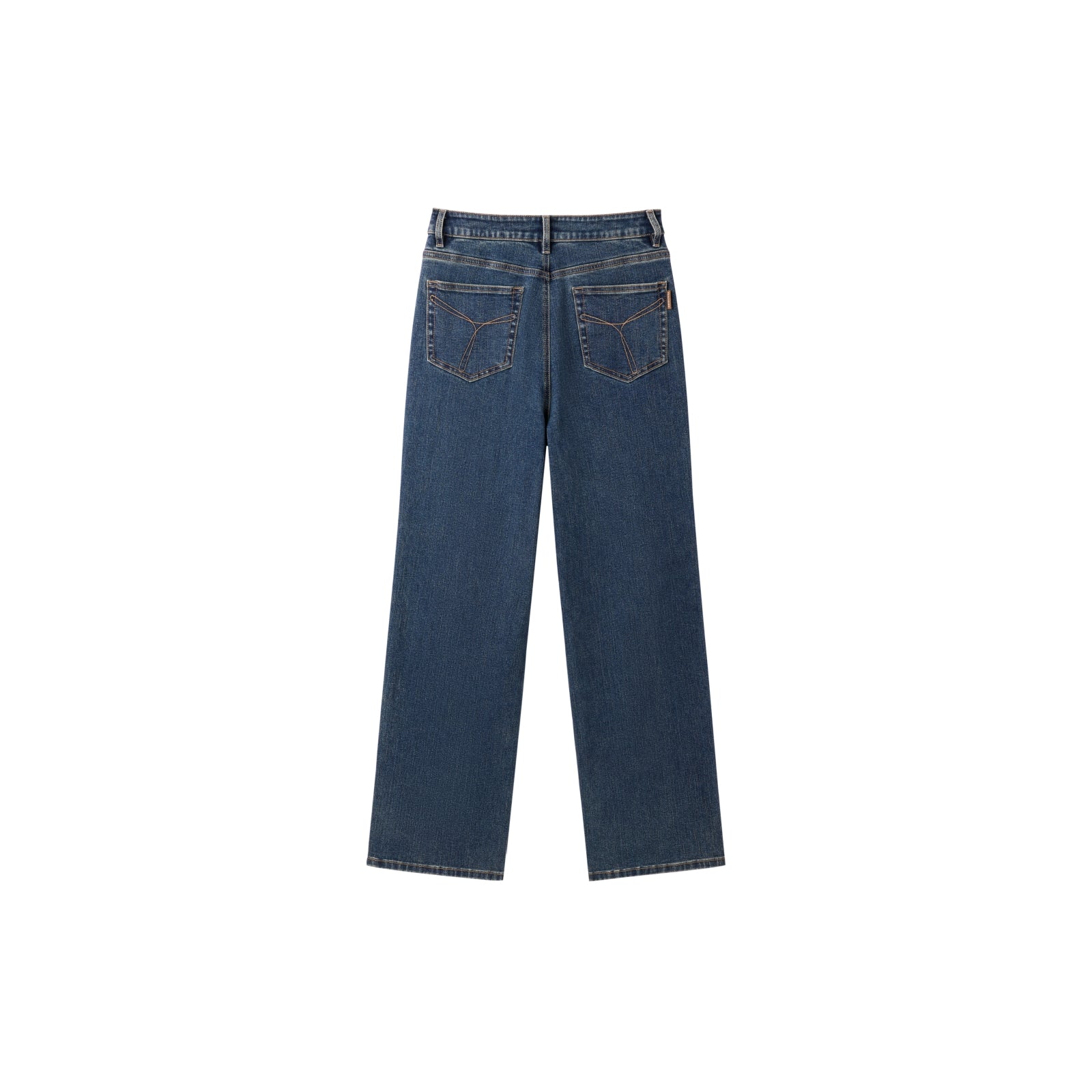 Women's Washed High Waist Straight Jeans