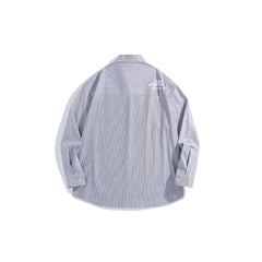 Men's Striped Embroidered Printed Shirt