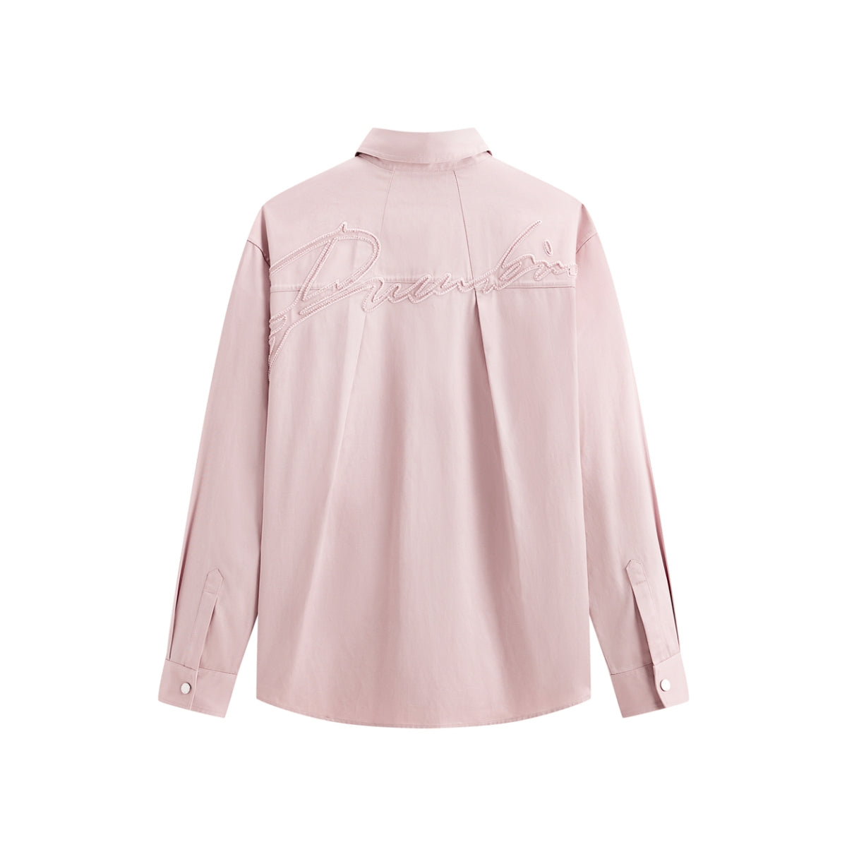 Men's Pink Letter Embroidered Shirt
