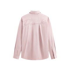 Men's Pink Letter Embroidered Shirt