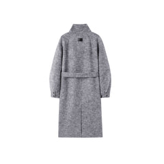 Women's Extra Long Wool Coat with Silk and Alpaca