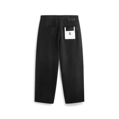 Men's Wide-Leg Jeans with Vintage Faux Leather Patch