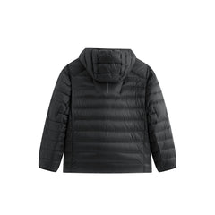 Men's Hooded Goose Down Jacket with Contrast Details