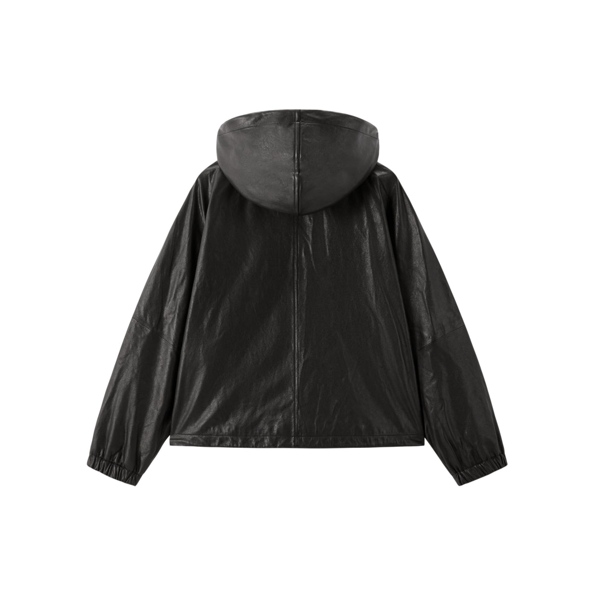 Women's Oversized Street-Style Hooded Leather Jacket