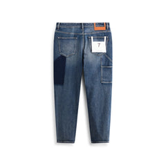 Men's Distressed Tapered Jeans with Pocket Detail