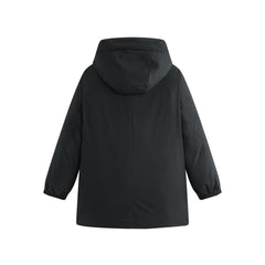 Men's Water-Repellent Hooded Mid-Length Down Jacket