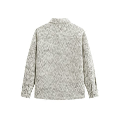 Men's Fleece-Lined Textured Tweed Shirt