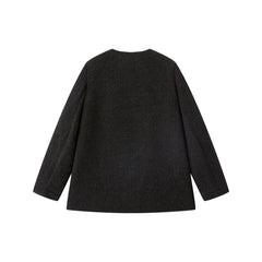 Women's Tweed-Texture Padded Jacket with Raw Edges