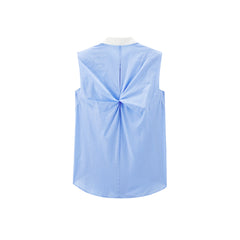 Women's Striped Twist-Back Sleeveless Shirt