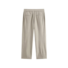 Men's Solid Elastic-Waist Straight-Leg Pants