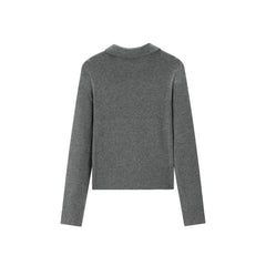 Women's Slim Fit Polo-Collar Knit Sweater