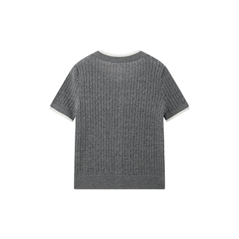 Peacebird Women *US Final Sale* Women's Cable-Knit Faux Two-Piece Cardigan