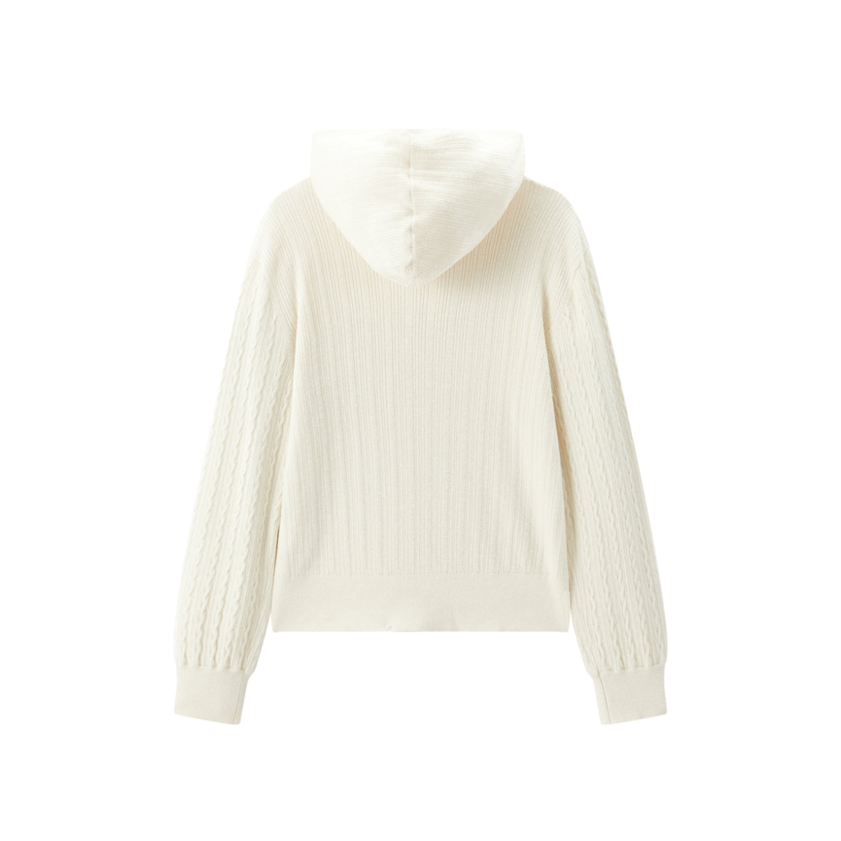 Women's Short Cable-Knit Hooded Sweater