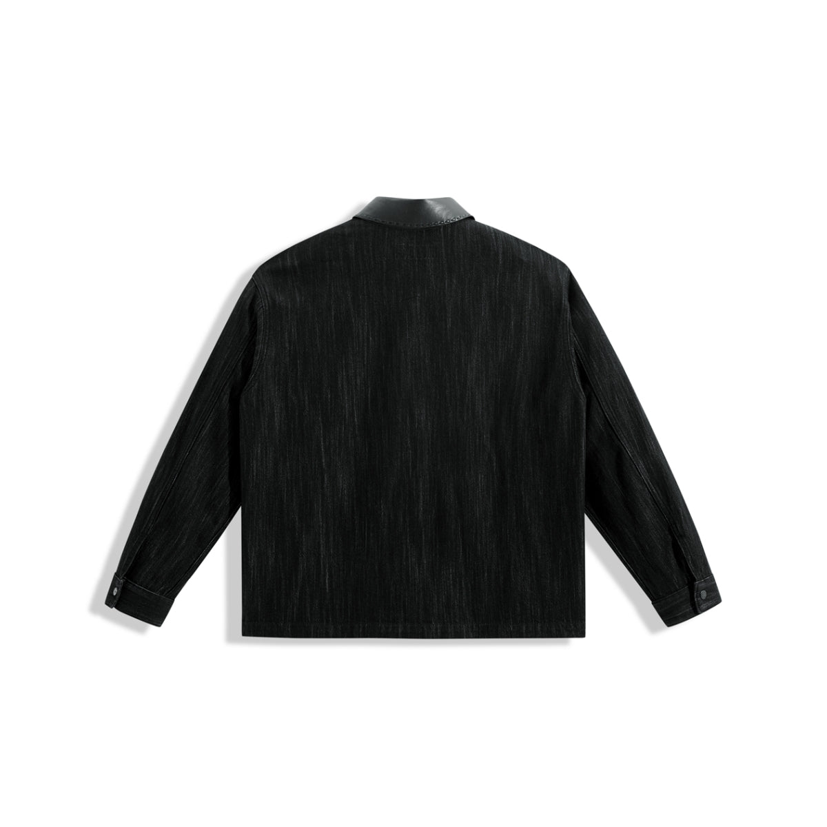 Men's Barn-Inspired Denim Jacket with PU Collar